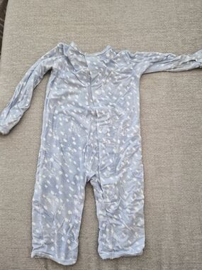 Magnetic Me Light Blue and White Doe Print Coveralls Modal